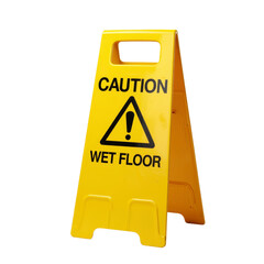 Yellow Caution Wet Floor Sign with Bold Black Lettering