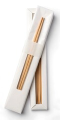 Pair of wooden chopsticks packaging 
