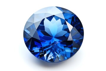 Blue sapphire on white background