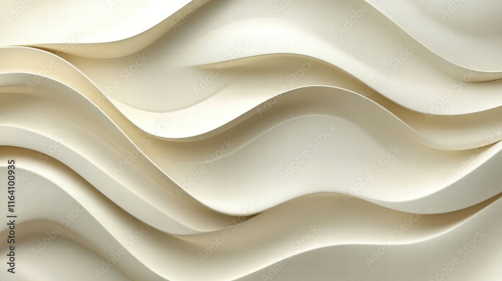 Poster Abstract wavy texture in soft beige tones creating a sense of depth and fluidity.