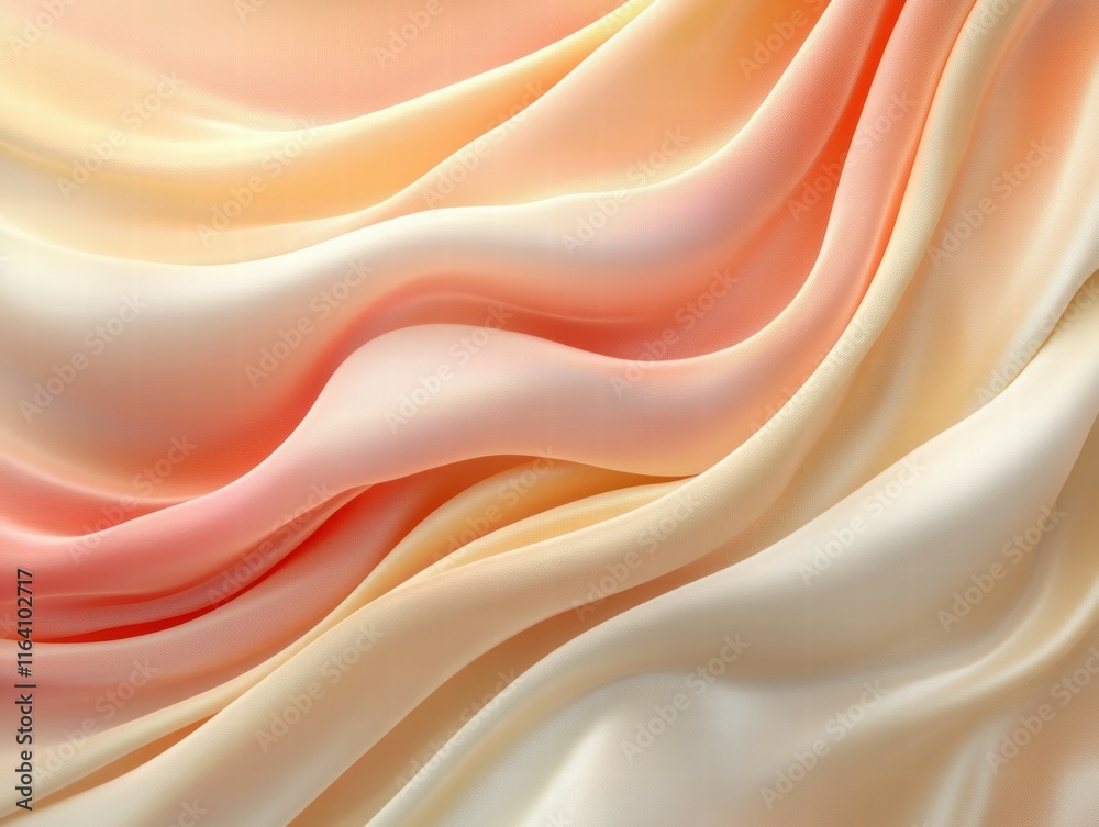 Poster a soft, flowing fabric in warm pastel colors, creating a gentle and soothing visual effect.