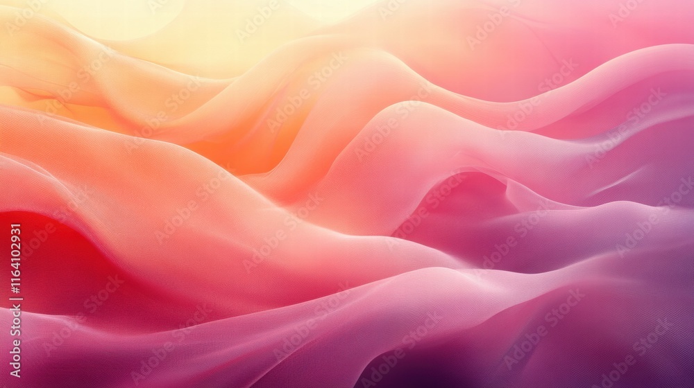 Poster Abstract waves in soft pastel colors create a serene and calming visual effect.