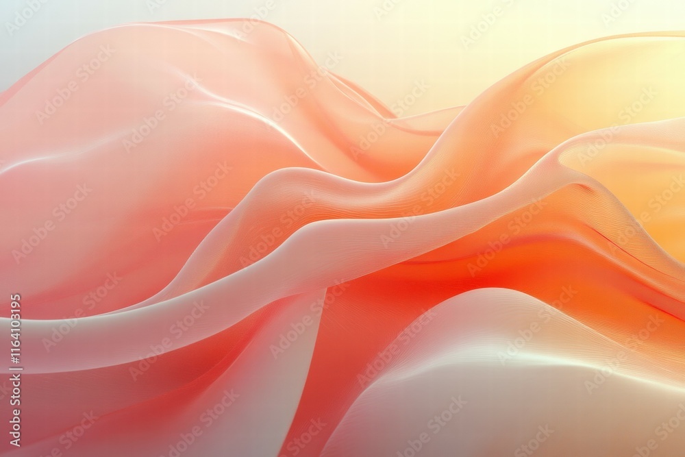 Poster Abstract waves of soft colors creating a serene and modern visual effect.