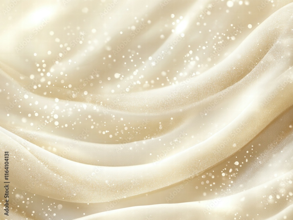 Poster elegant flowing fabric with a soft, sparkling texture.