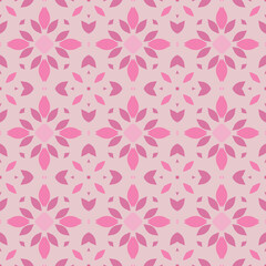 Pink Floral Geometric Pattern: Petals and Diamonds