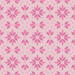 Pink Floral Geometric Pattern: Petals and Diamonds