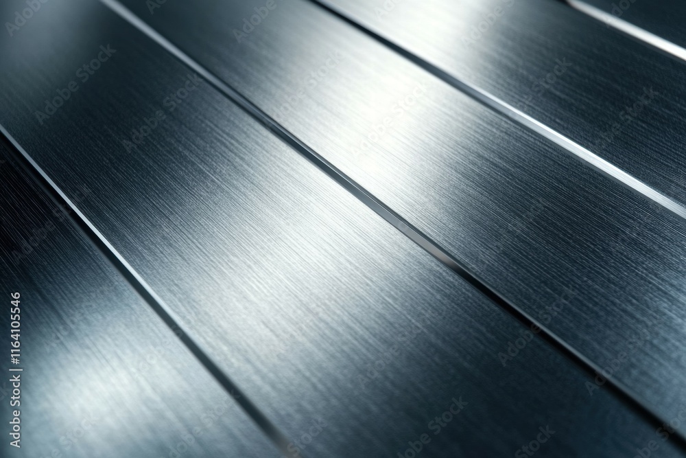 Poster close-up of brushed metal surface with reflective lines and texture.