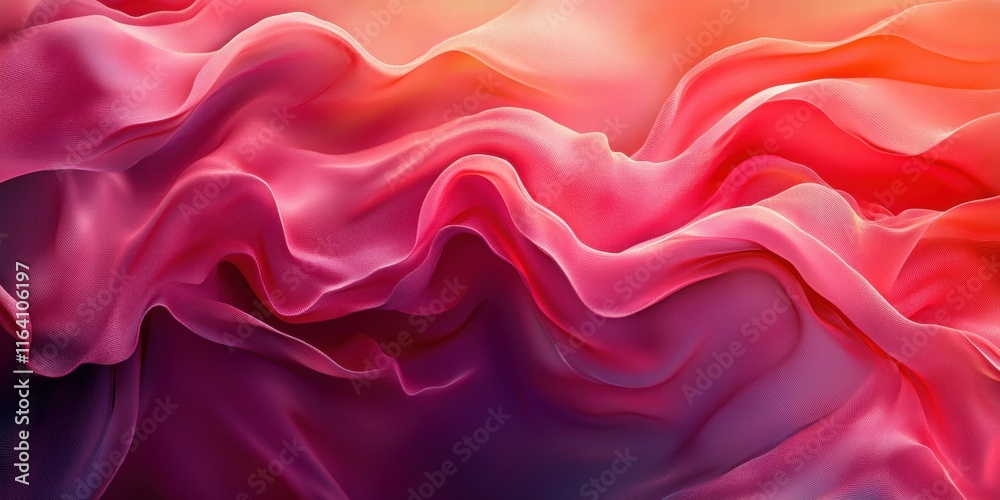 Poster a flowing abstract design with soft, colorful fabric-like textures.