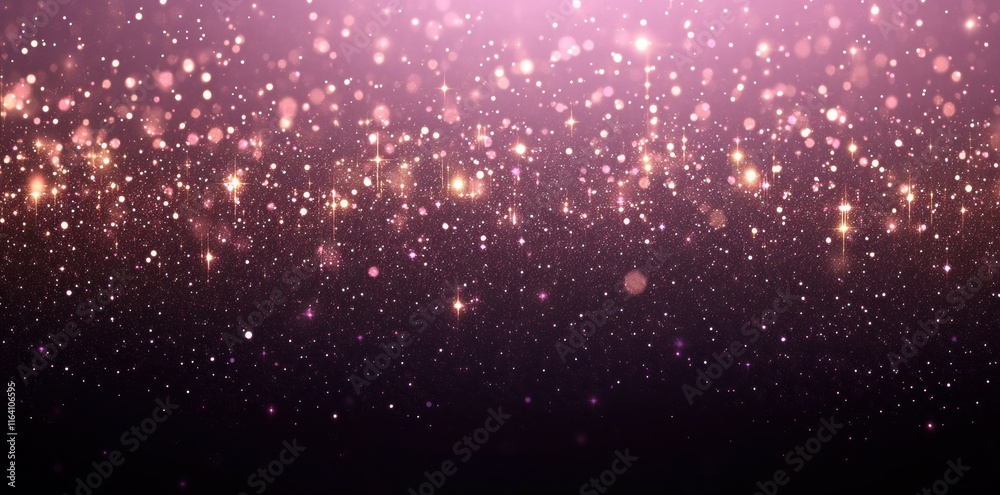 Poster A shimmering background of pink and gold bokeh lights creating a dreamy atmosphere.