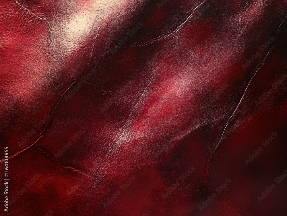 Poster Abstract red and black textured surface resembling leather with subtle highlights and shadows.