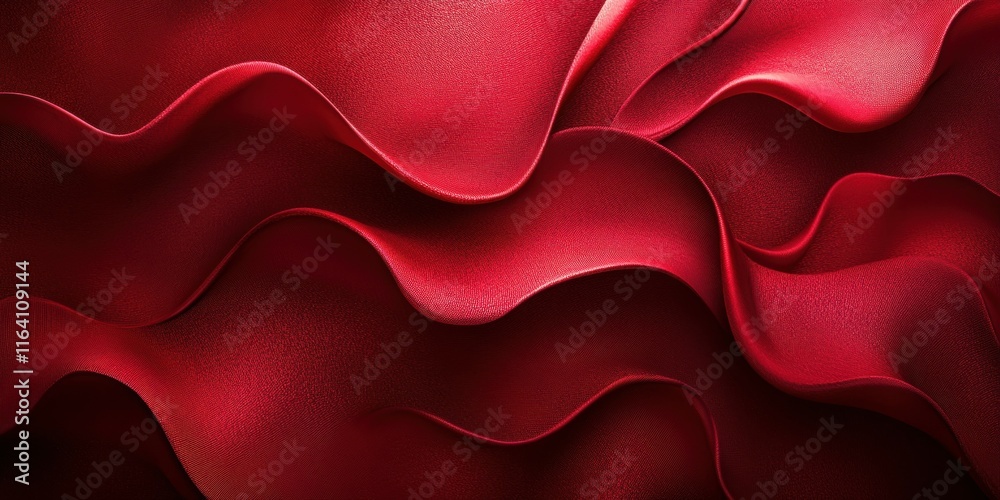 Poster A flowing red fabric creating an elegant and luxurious texture.