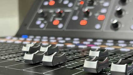 Obraz premium Soundbar mixer board background. 