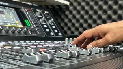 Soundbar mixer board background. 