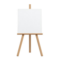 Blank canvas on an easel, ideal for artistic creativity, white isolated background. transparent background.