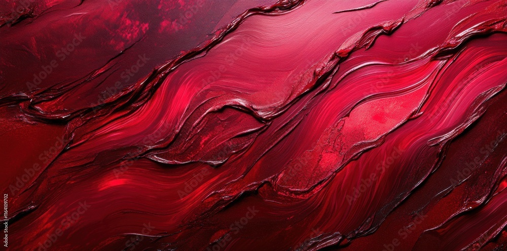 Poster Abstract red texture with flowing patterns, evoking emotion and depth.