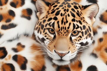 Obraz premium A hyper-realistic close-up of a jaguar fur, focusing on the intricate details of its rosette patterns and texture