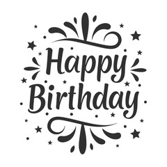 Fototapeta premium Elegant Happy Birthday Typography Vector Design.