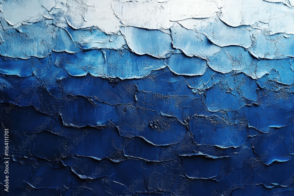 Poster abstract blue texture resembling ocean waves, showcasing depth and movement.