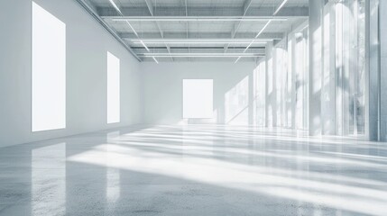 Obraz premium Sunlit Modern Architecture: A Spacious Interior Design