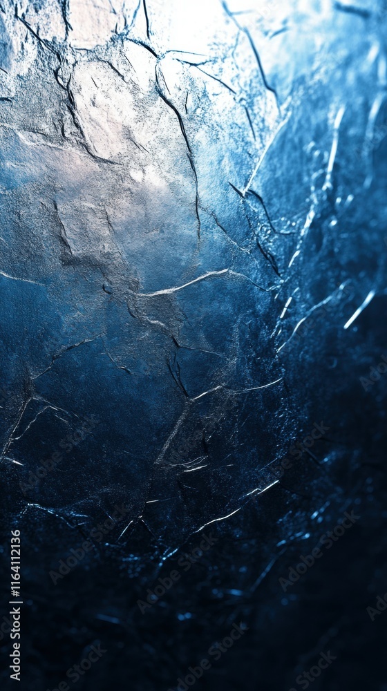 Poster A close-up view of textured ice, showcasing intricate patterns and a cool color palette.