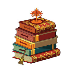 Books vector collection. Stack of colorful books. Reading concept in flat vector design