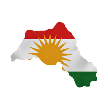 Kurdistan flag map sticker