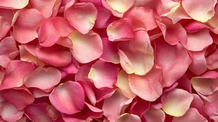 Delicate Rose Petals in Soft Pink and Cream Tones for Floral Arrangements and Decor