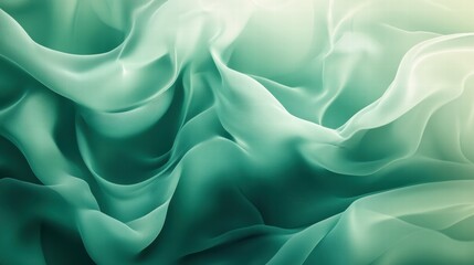 Obraz premium A soft, flowing abstract texture in shades of teal and green, evoking calm and tranquility.
