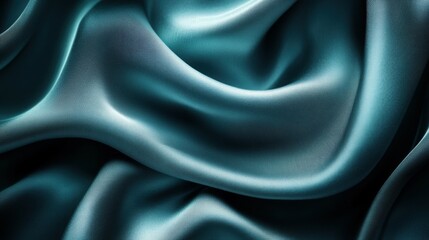 Obraz premium A close-up of smooth, flowing teal fabric showcasing texture and sheen.