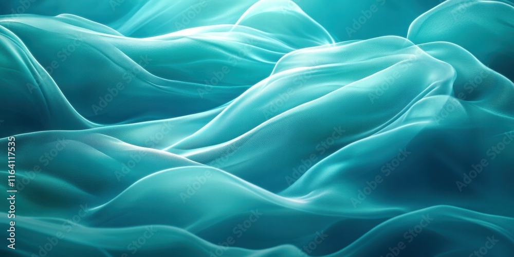 Poster abstract waves in shades of blue, evoking a sense of calm and fluidity.