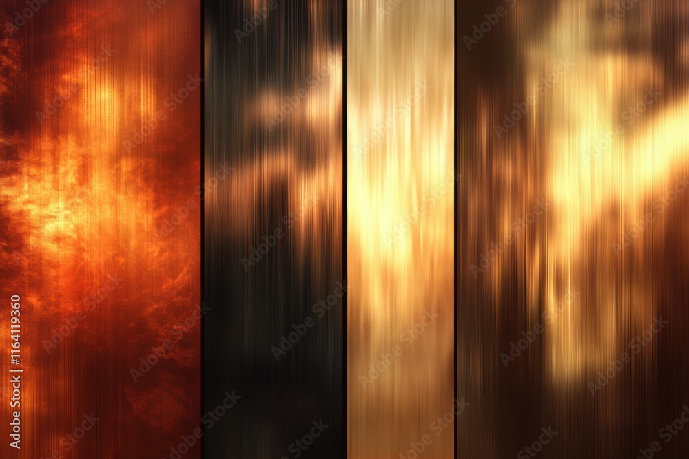 Aufkleber Abstract vertical textures featuring warm colors and gradients for design use.