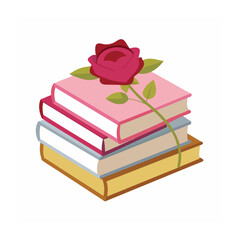 Books vector collection. Stack of colorful books. Reading concept in flat vector design