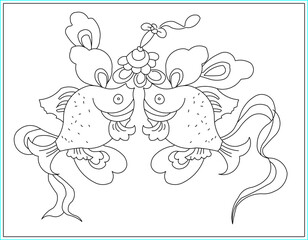 vector sketch illustration silhouette design interior furniture decoration traditional ethnic wall painting.eps