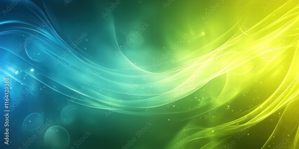Aufkleber Abstract wave design with vibrant blue and green hues, creating a dynamic visual effect.