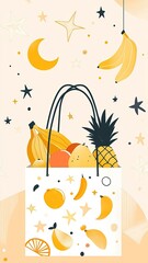 Naklejka premium a groceries and food for support fitness during ramadhan