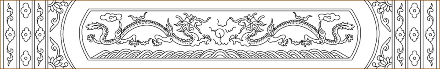 vector sketch, illustration, silhouette, interior design, decoration, traditional ethnic wall painting, batik ornament.eps