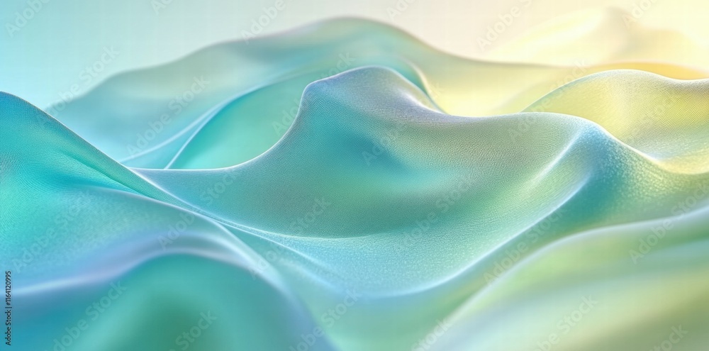 Poster Abstract waves of soft fabric in pastel colors creating a serene and calming visual effect.