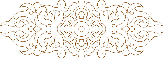 vector sketch, silhouette illustration, interior design, traditional ethnic decoration, batik ornament.eps