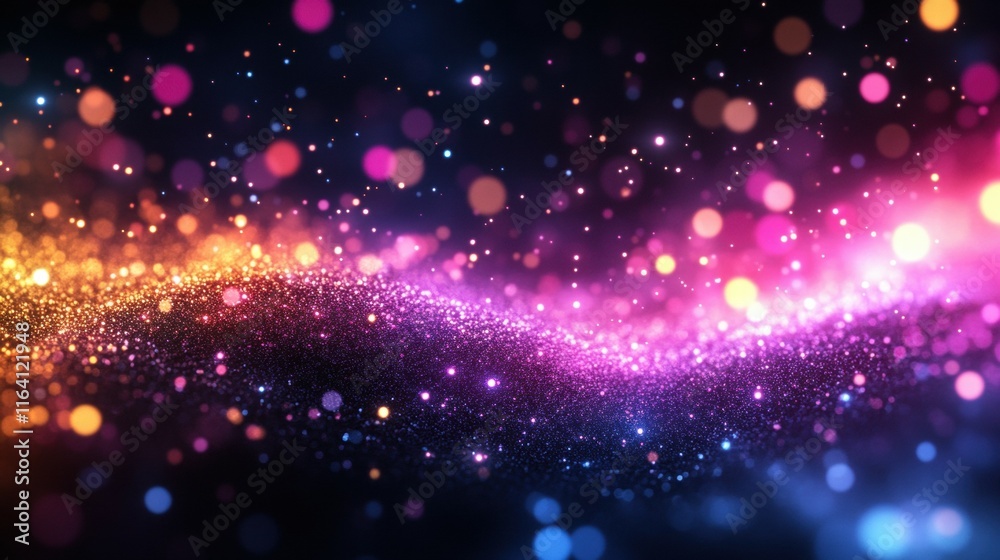 Leinwandbilder a vibrant abstract background featuring colorful bokeh lights and sparkling effects.
