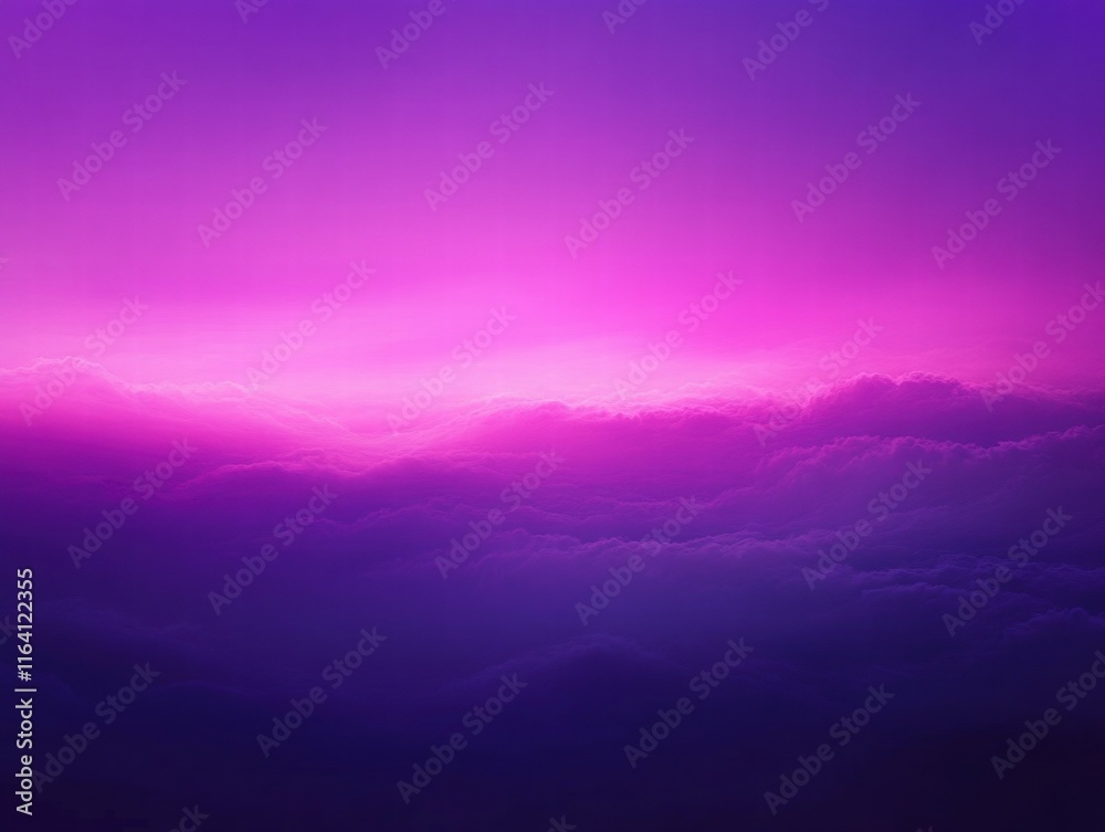 Poster a serene gradient of purple and pink hues blending over soft clouds, evoking calmness.