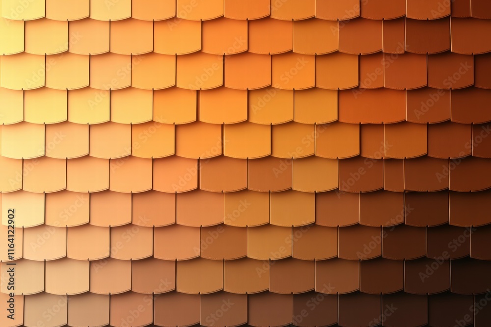 Poster A textured pattern of overlapping tiles in warm shades of orange and brown.