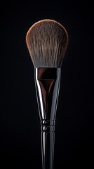 Makeup brush on a black background