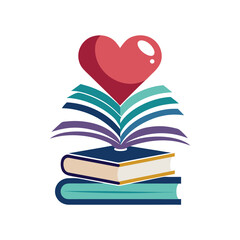 Books vector collection. Stack of colorful books. Reading concept in flat vector design