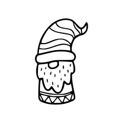 a line art drawing of a christmast dwarf 