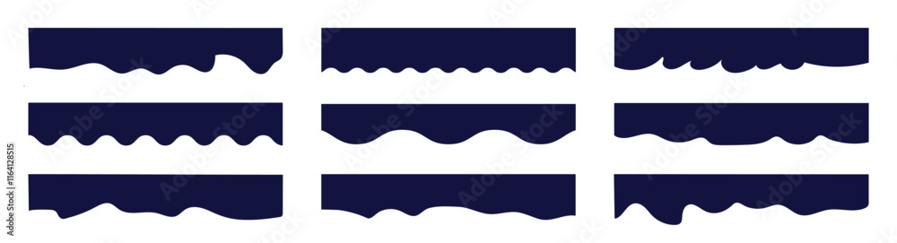 Wall mural border shape for website design. abstract curve top headline. vector banner header and separator. dr