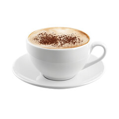 Steaming Cup of Coffee with Rustic Wooden Background and Coffee Beans
