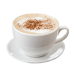 Steaming Cup of Coffee with Rustic Wooden Background and Coffee Beans
