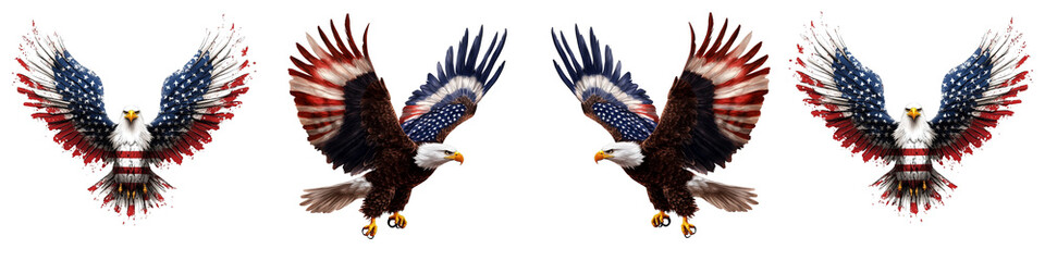 Obraz premium The birds are in different positions and sizes