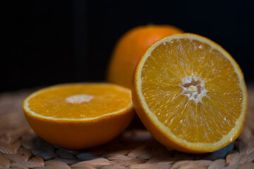 Orange Fruit cut in half