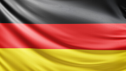 Obraz premium Germany flag picture, close-up shot of symbol of german nation, europe, animated flag background photo, 3D photo of a flag, national symbol of the people, patriotism, full screen